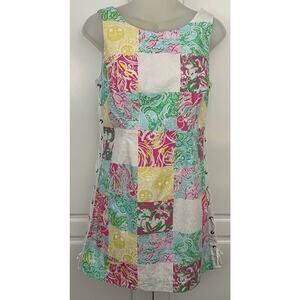 Lilly Pulitzer Women's Multi State Patch, Patchwork Print Delia Dress  Size 2